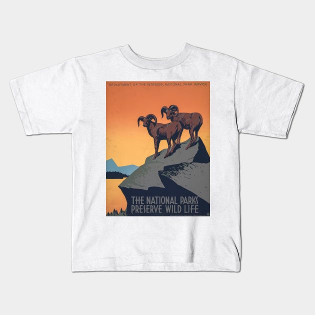 Vintage poster - National Parks Kids T-Shirt by Montanescu